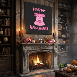 Toile Coquette Rose Fantôme Joyeux Halloween Art Numériq