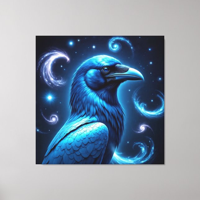 Toile Corbeau bleu cosmique (Recto)