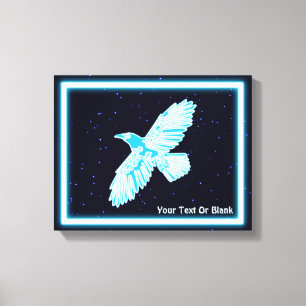 Toile Corbeau bleu sur étoiles