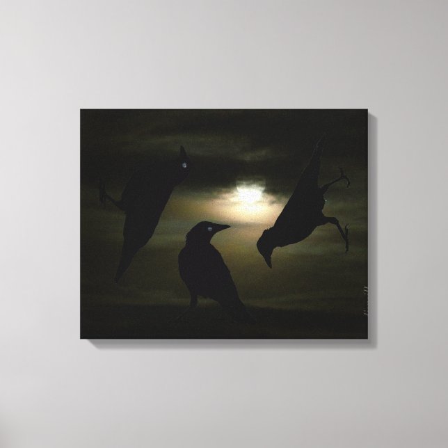 Toile "Corneilles au clair de lune" par DJONeill (Recto)