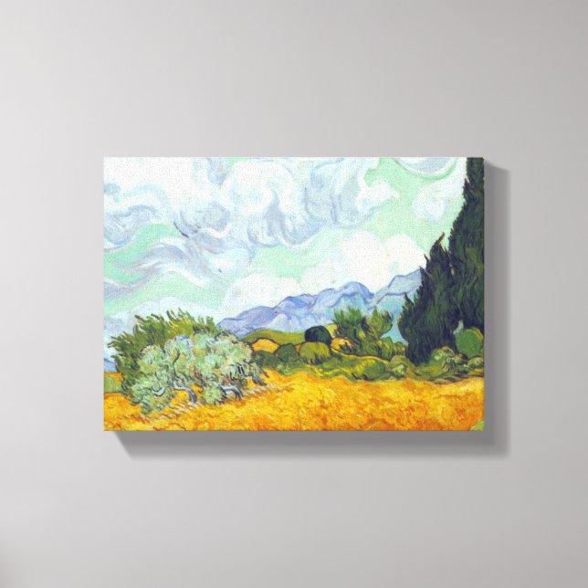 Toile Cornfield avec Cyprusses par Vincent van Gogh (Recto)