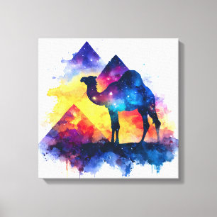 Toile Cosmic Starry Nuit Camel égyptien Paysage