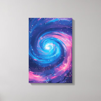 Toile Cosmic Vortex: Pink & Blue Singularity Print
