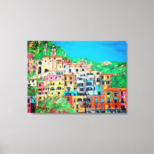 Toile Côte amalfitaine d'Italie Art numérique contempora