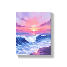 Cotton Candy Cove | Pink Ocean Watercolor Painted