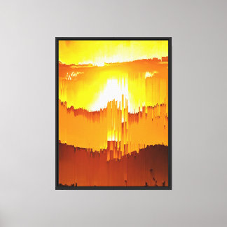 Toile Coucher de soleil avec pépin numérique à l'horizon