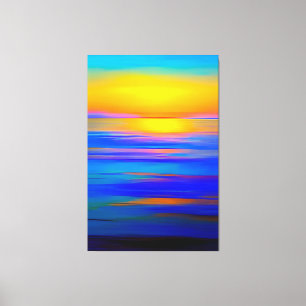 Toile Coucher de soleil bleu Abstrait Art Abstrait simpl