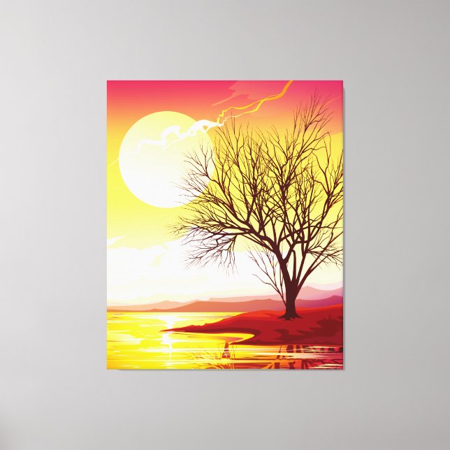 Toile Coucher de soleil coloré (Recto)