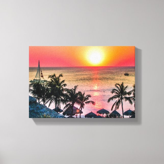 Toile Coucher de soleil d'Aruba (Recto)