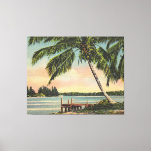 Toile Coucher de soleil de brise tropicale vintage de co