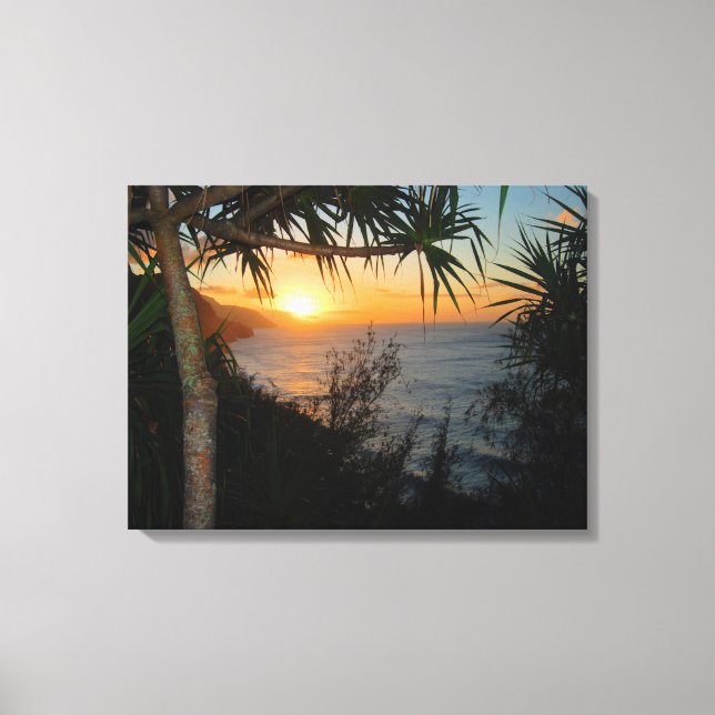 Toile Coucher de soleil de la côte de Kauai Na Pali (Recto)