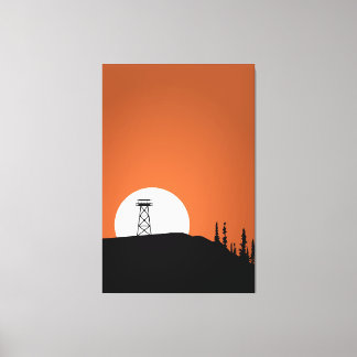 Toile Coucher de soleil de la tour d'observation des inc
