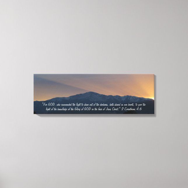 Toile Coucher de soleil de pic de Pike avec verse bibliq (Recto)