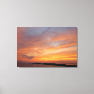 Toile Coucher de soleil d'été (lac)
