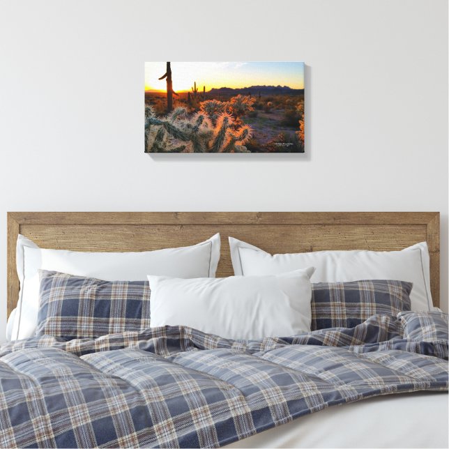Toile Coucher de soleil en Arizona dans le désert de Son (Insitu(Chambre))