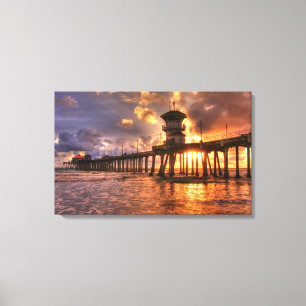 Toile Coucher de soleil en hiver