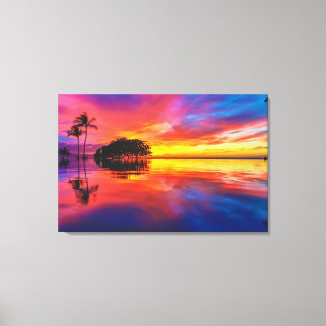 Toile Coucher de soleil majestueux | Wailea Beach, Maui, (Recto)