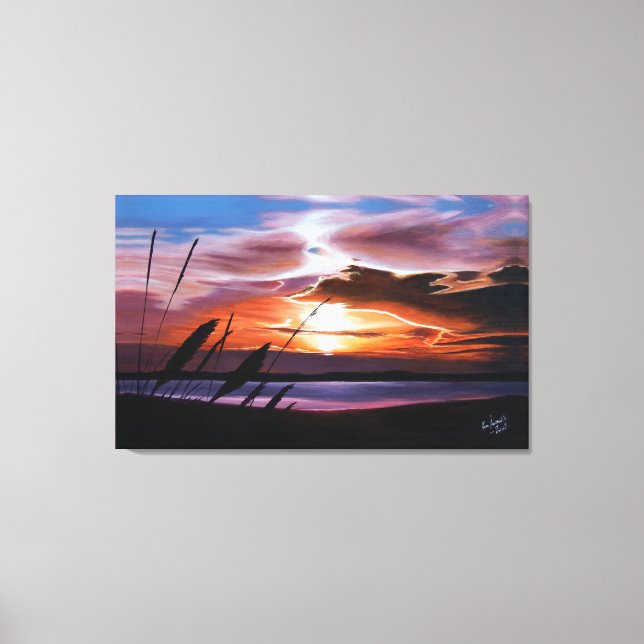 Toile Coucher de soleil mauve multicouche (Recto)