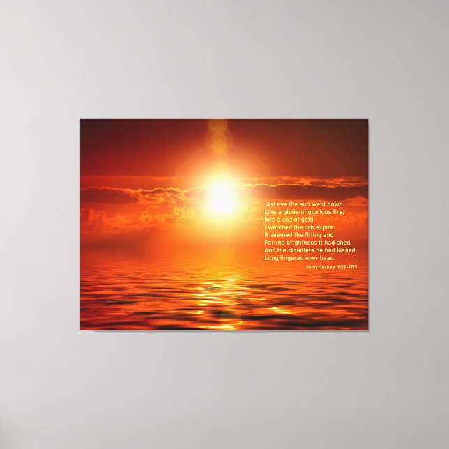 Toile Coucher de soleil Orange Golden Sky Mer d'inspirat (Recto)