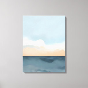 Toile Coucher de soleil paisible sur les montagnes
