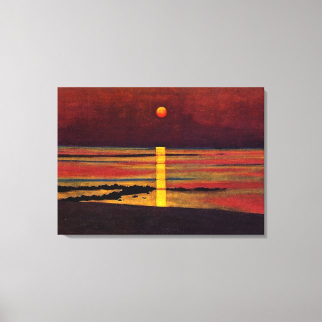Toile Coucher de soleil, peinture d'art (Recto)
