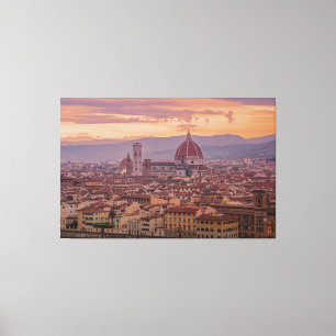 Toile Coucher de soleil sur Florence, Italie