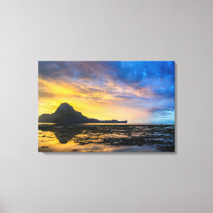 Toile Coucher de soleil sur la baie d'El Nido