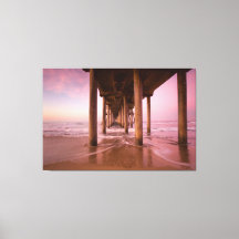 Coucher de soleil sur la jetée de Huntington Beach