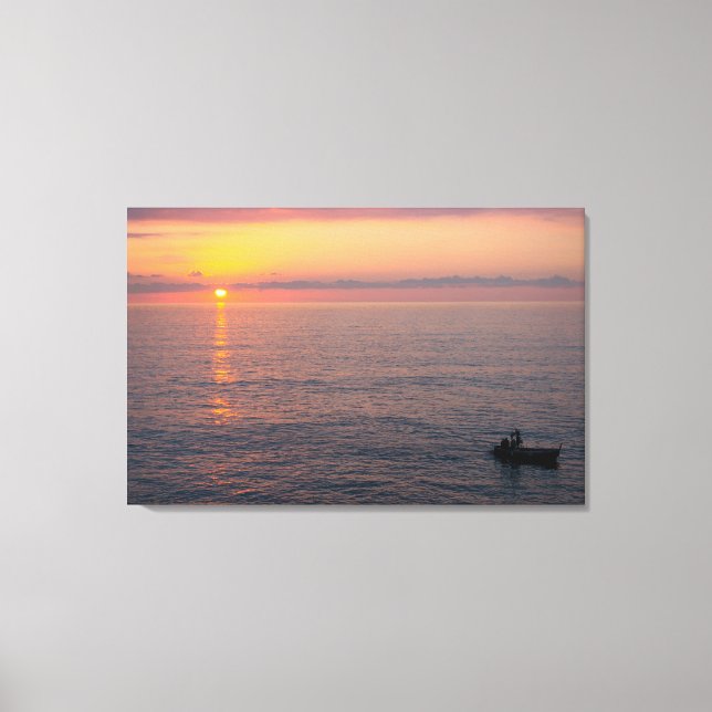 Toile Coucher de soleil sur la mer Méditerranée. (Recto)