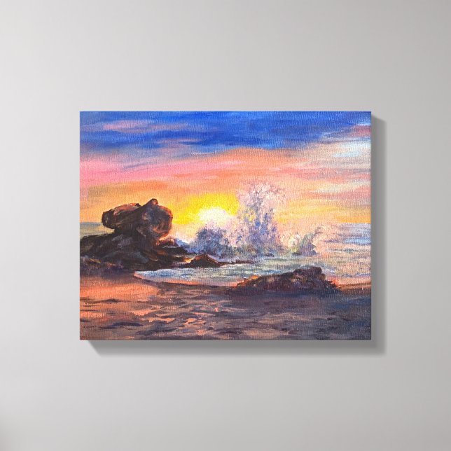 Toile Coucher de soleil sur la plage de Laguna (Recto)