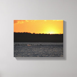 Toile Coucher de soleil sur la rivière