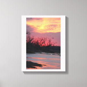 Toile Coucher de soleil sur la rivière North Platte