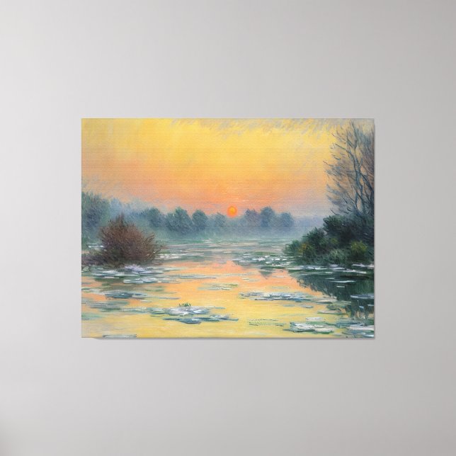 Toile Coucher de soleil sur la Seine en hiver (Recto)