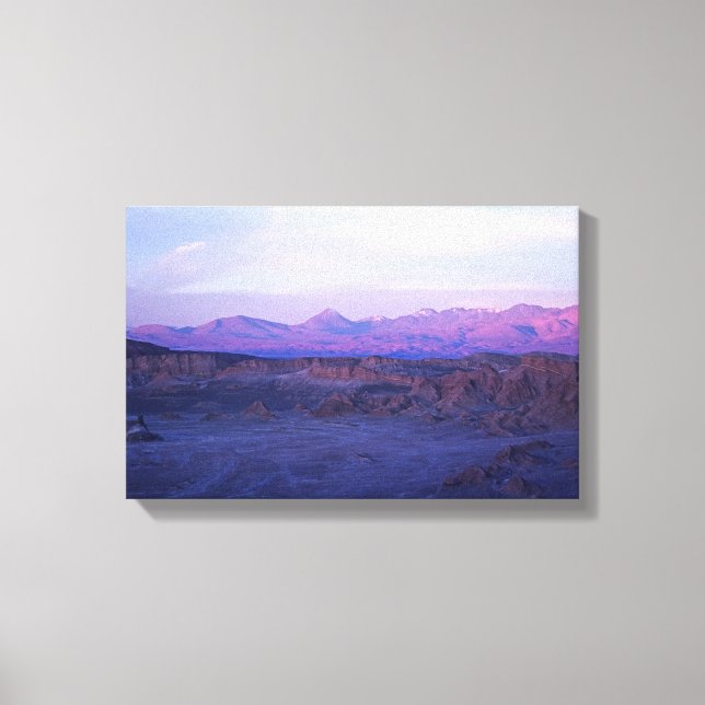 Toile Coucher de soleil sur la vallée de la Lune - Chili (Recto)