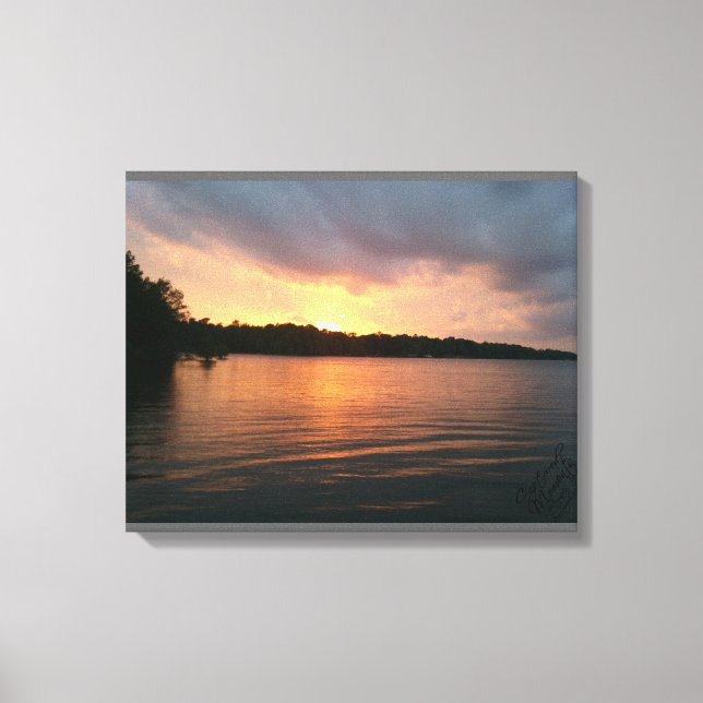 Toile Coucher de soleil sur le lac Marion - B&W Canvas (Recto)