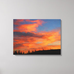 Toile Coucher de soleil sur le lac Swan