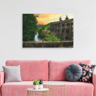 Toile Coucher de soleil sur le pont de Hawksclough, Myth
