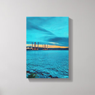 Toile Coucher de soleil sur le pont Tappan Zee New York