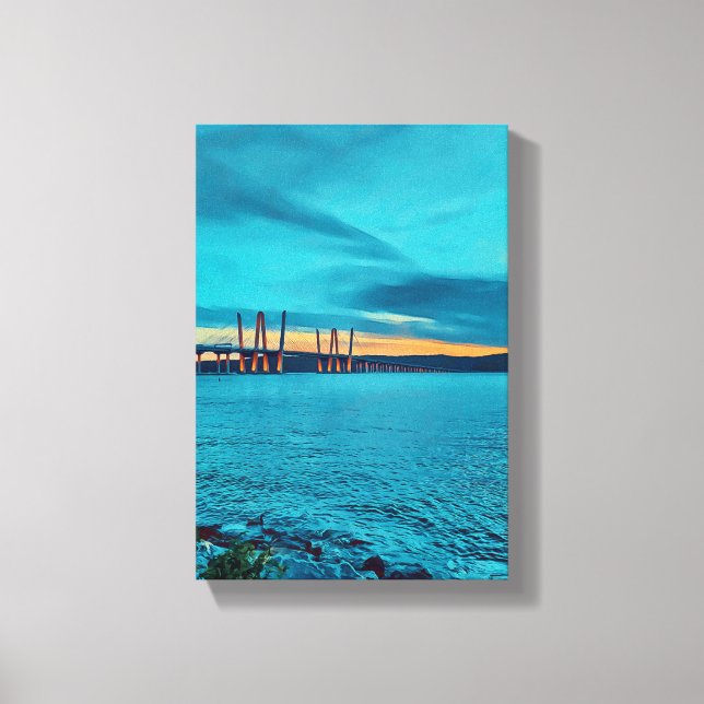 Toile Coucher de soleil sur le pont Tappan Zee New York (Recto)