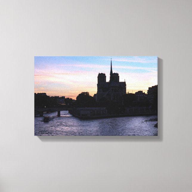 Toile Coucher de soleil sur Notre Dame de Paris (Recto)