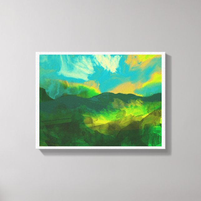 Toile coucher de soleil sur un ciel bleu (Recto)