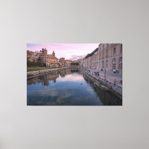 Toile Coucher de soleil sur un petit canal à Cospicua, M