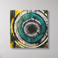 Coucher de soleil turquoise forêt Aquarelle mur ar