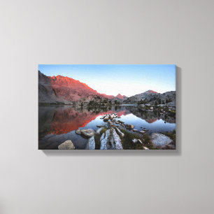 Toile Coucher du soleil Alpenglow de lac evolution -