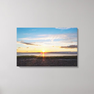 Toile Coucher du soleil au-dessus du fleuve