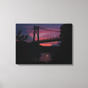 Toile Coucher du soleil de pont du Mi-Hudson