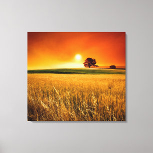 Toile Coucher du soleil rouge sang
