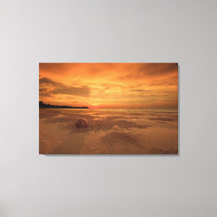 Toile Coucher du soleil sur une plage thaïlandaise