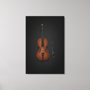 Toile Coucou & Bow côte à côte sur 24x36 Noir
