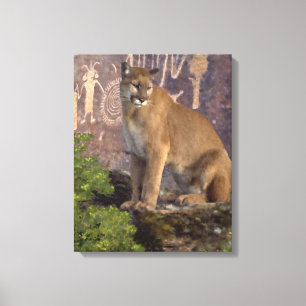 Toile Cougar et les Pictographes